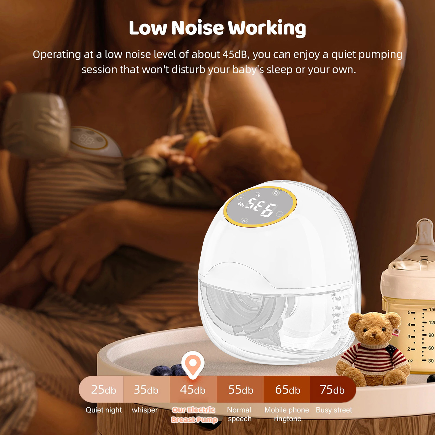 Smart Home Elements - Extractor de Leche Eléctrico Portátil, Silencioso