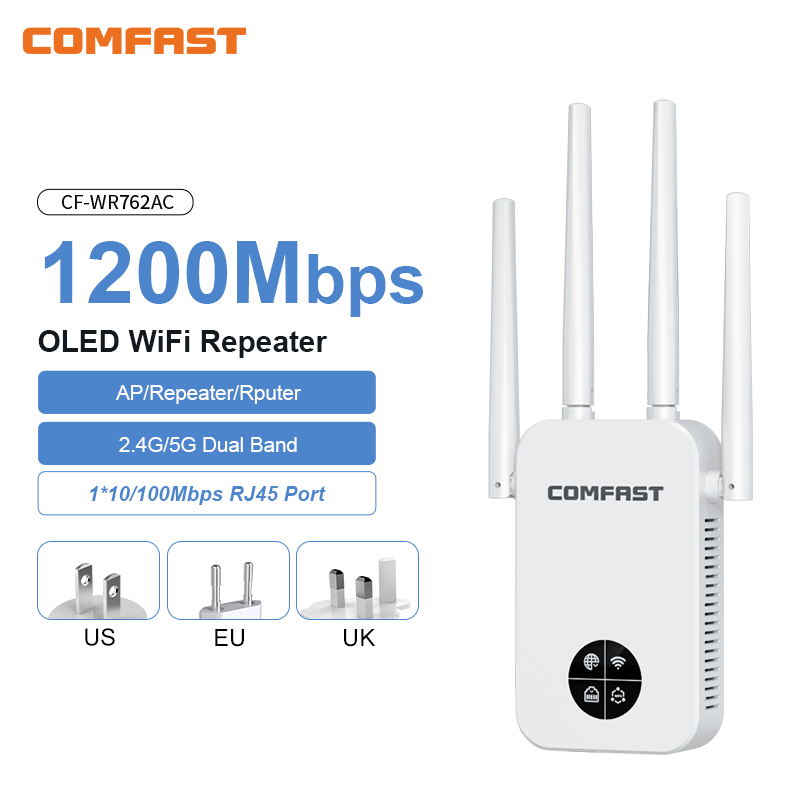Smart Home Dashboard - Repetidor Wifi COMFAST de 1200Mbps, pantalla