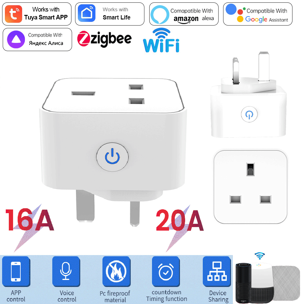 Smart Home Gadgets - Enchufe Inteligente Tuya 16A/20A WiFi o