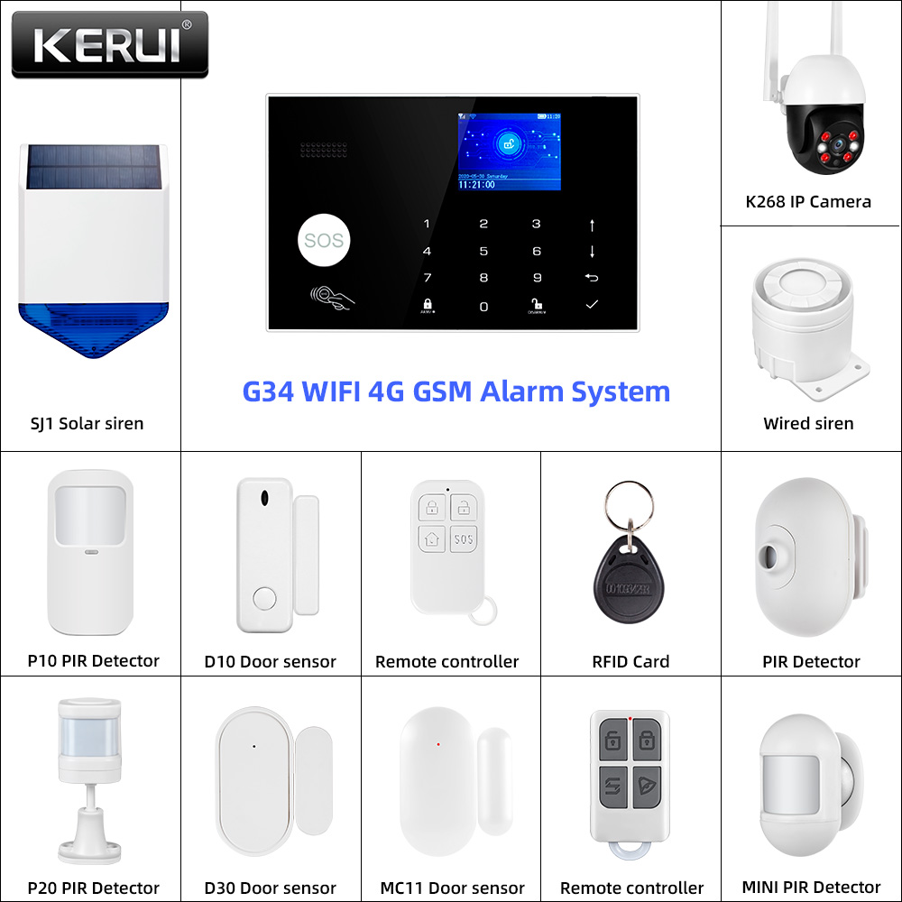 Smart Home Keyboard - KERUI G34 4G WIFI Panel de