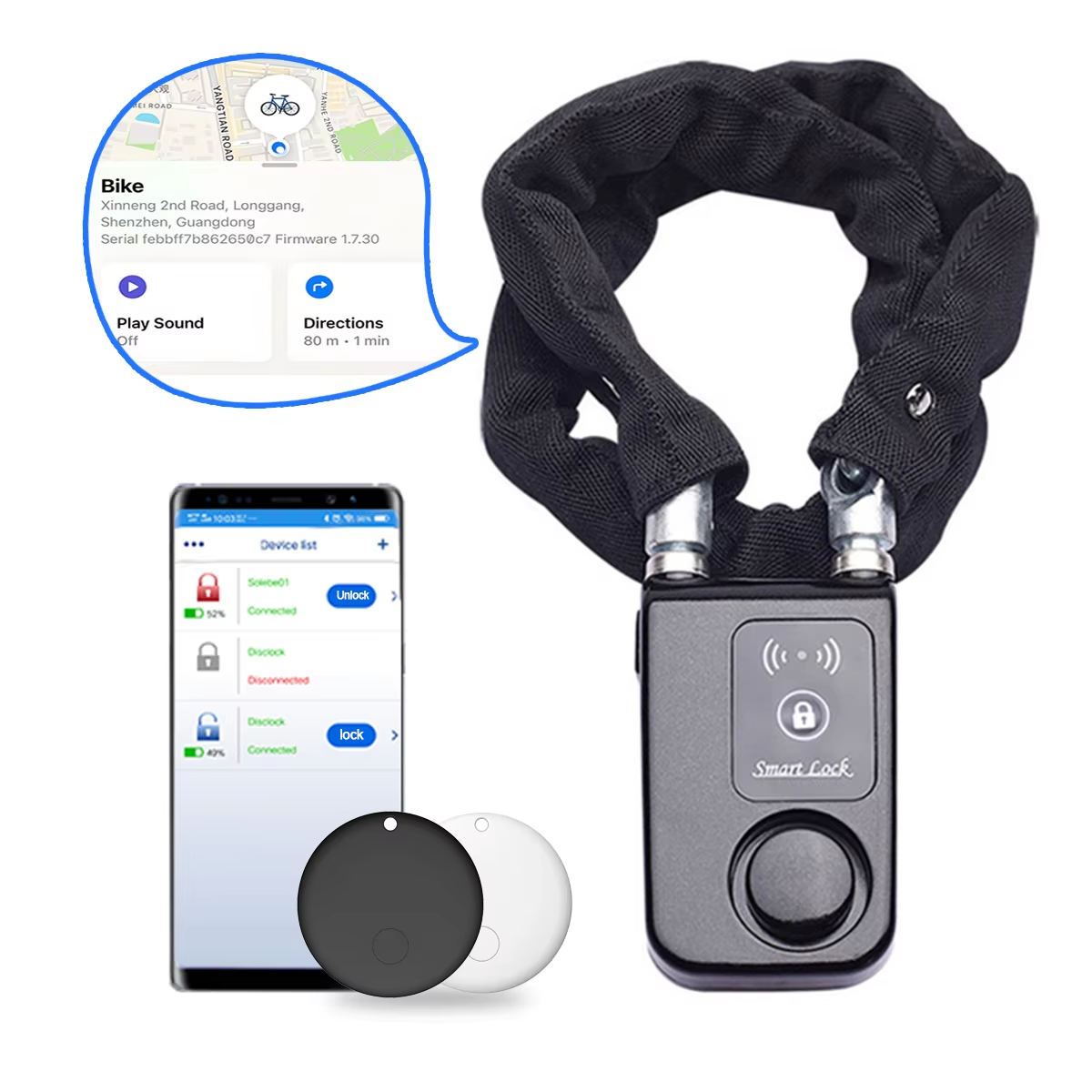 Smart Home Dashboard - Candado de Cadena para Bicicleta con