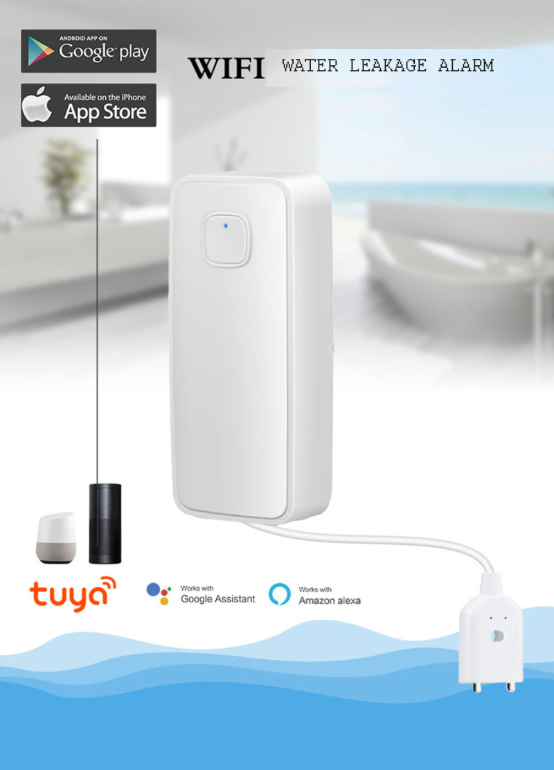 Sensor de alarma de agua con W - Wifi Water Leak Detector reseña y precio