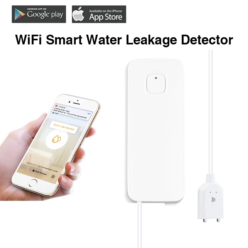Sensor de alarma de agua con W - Wifi Water Leak Detector reseña y precio