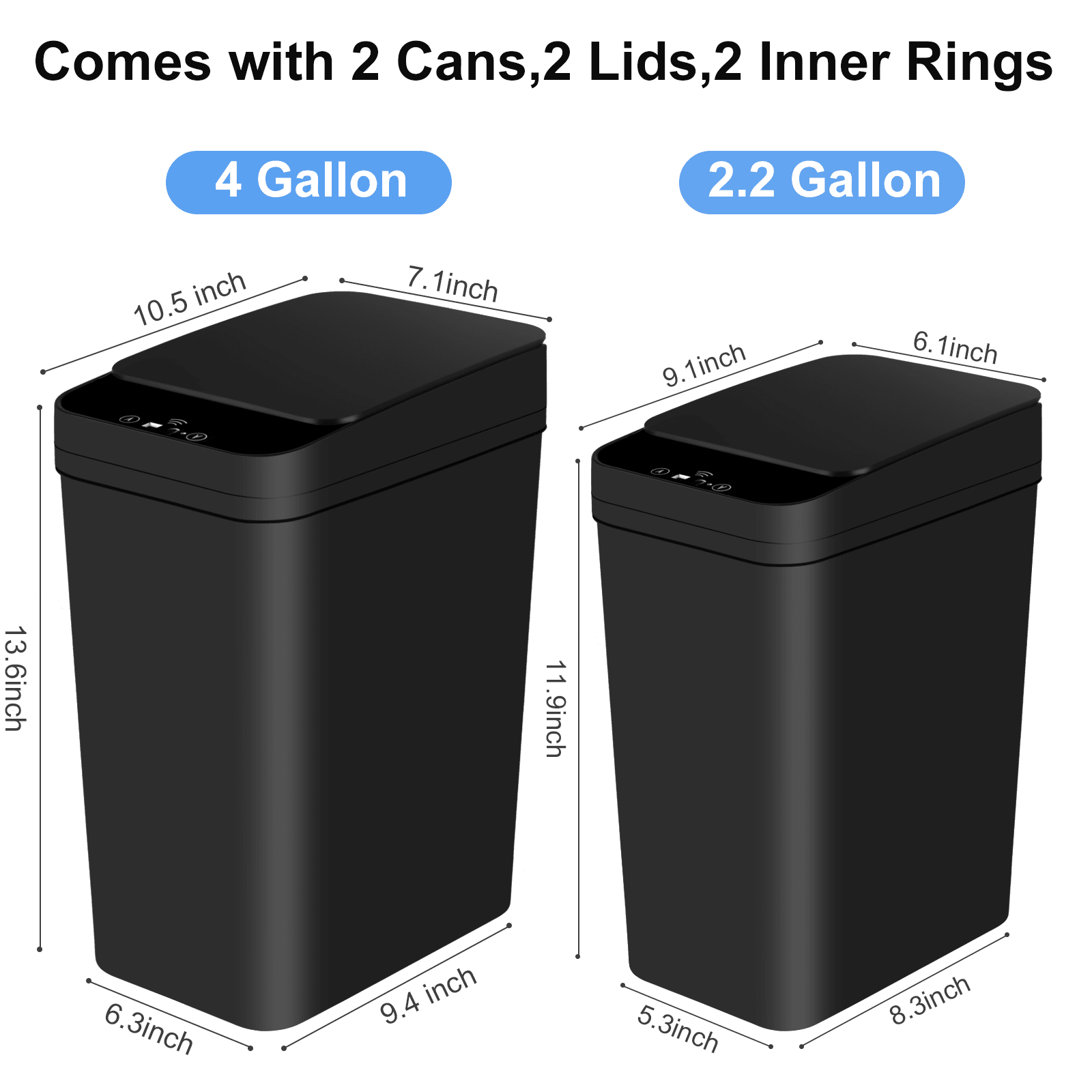 Paquete de 2 cubos de basura a - Smart Home Junkie reseña y precio