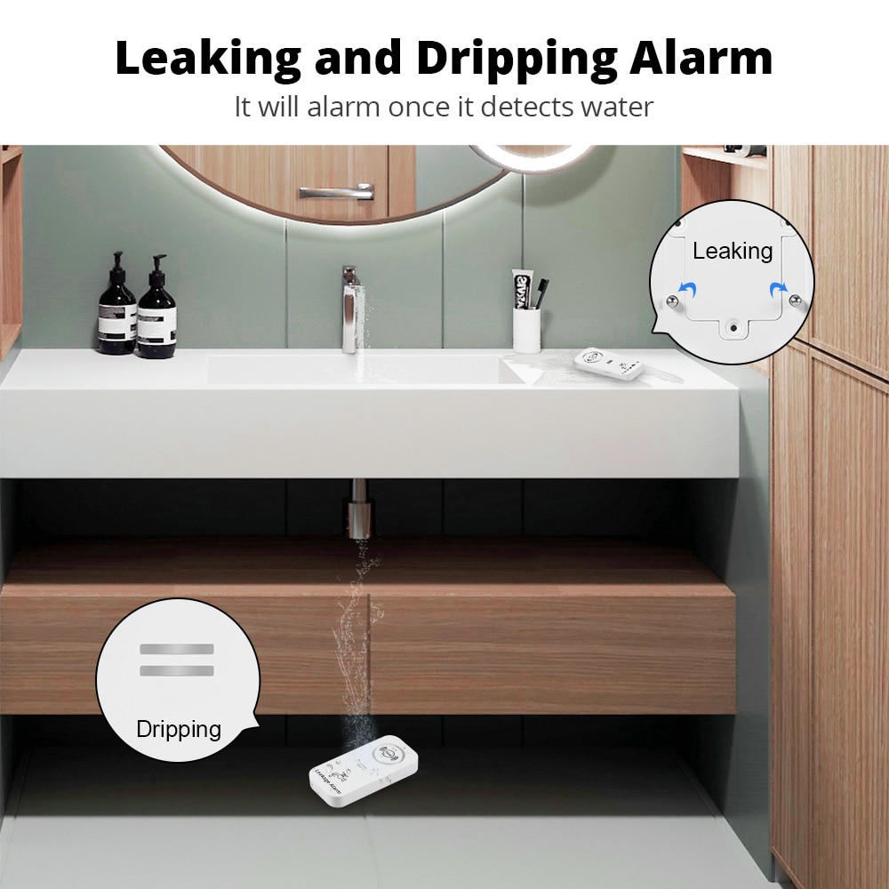 KERUI-Sensor de agua inalámbri - Wifi Water Leak Detector reseña y precio