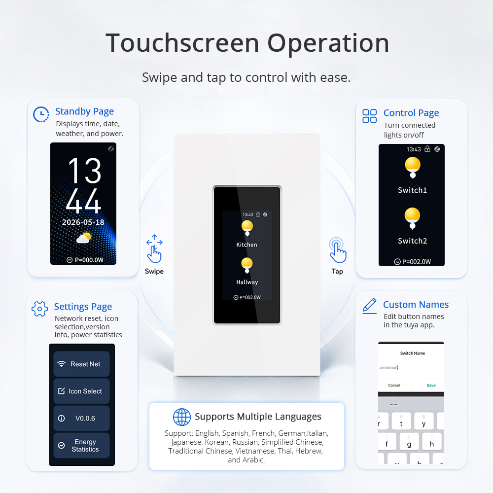 Interruptor Inteligente Táctil - Smart Home Dashboard reseña y precio