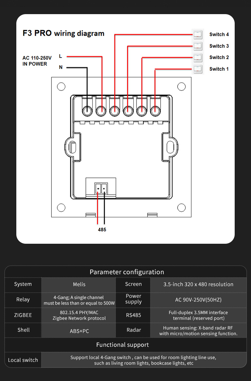 Interruptor Inteligente F3 Pro - Smart Home Panel reseña y precio
