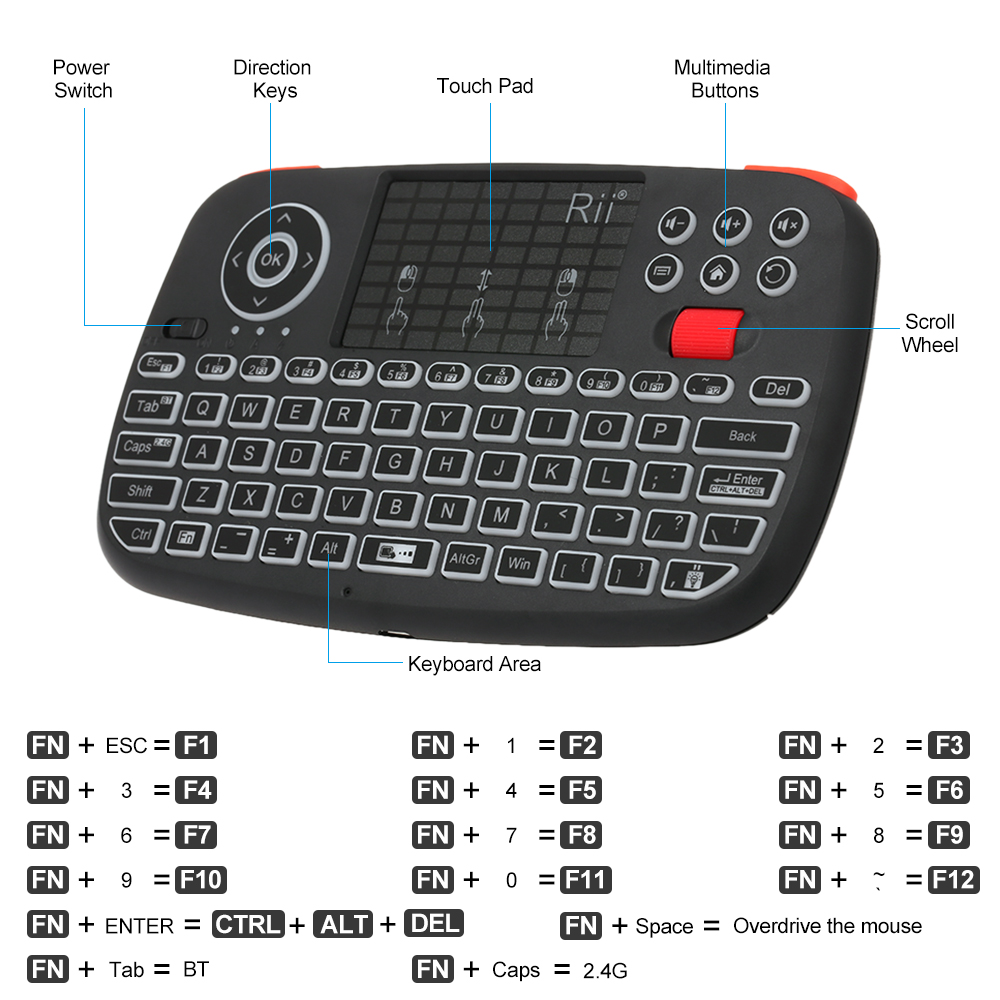 Teclado Inalámbrico Rii I4 Min - Smart Home Keyboard reseña y precio