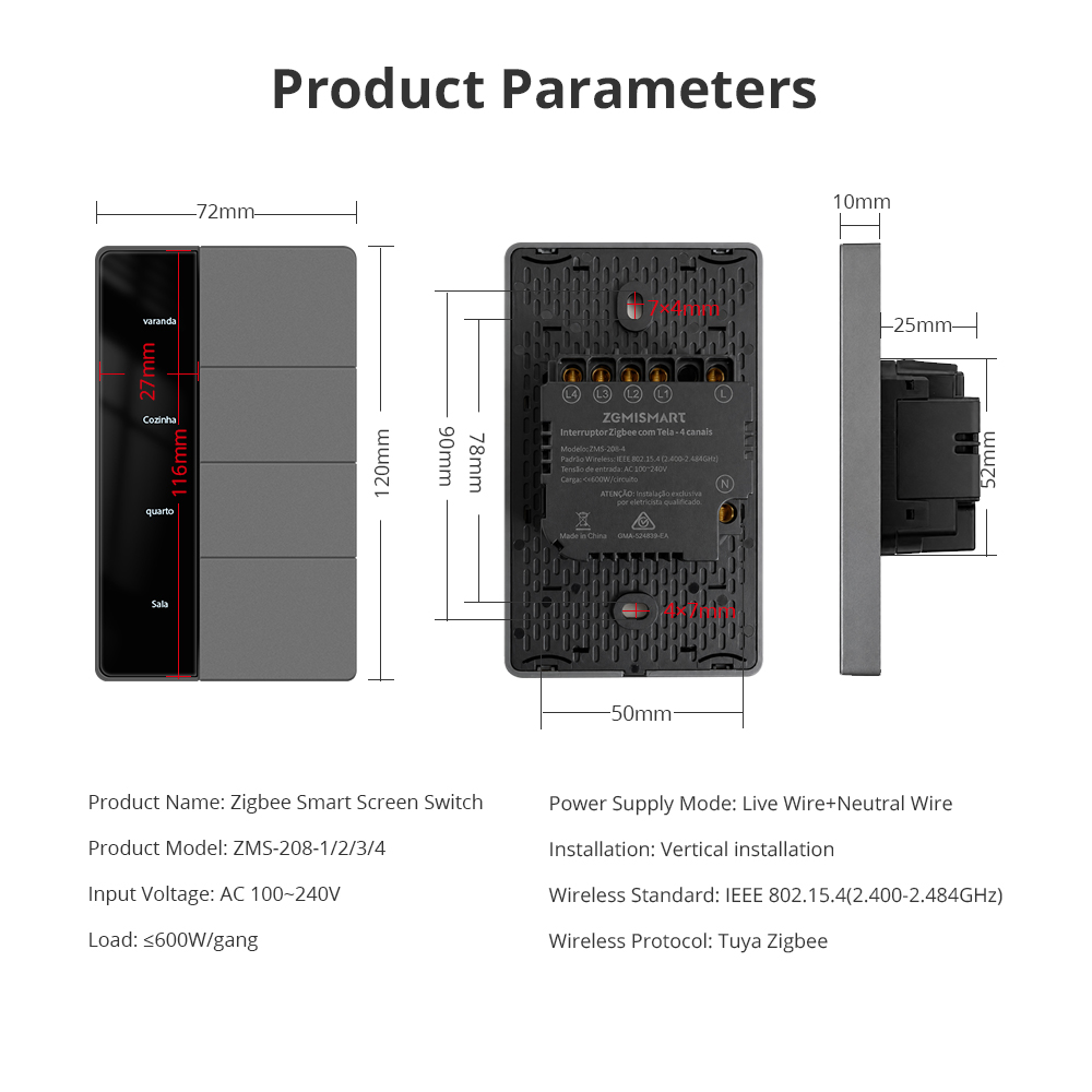 Interruptor Inteligente Zigbee - Smart Home Dashboard reseña y precio